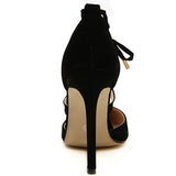 Women's Ankle Strap Stiletto High Heels Almond Toe Shoe String - vmlfashion-com