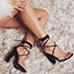 Women's 5" Chunky Heels Wrapped Strap Design - vmlfashion-com