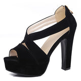 Women's Cross Strap Stilettos  Peep Toe High Heels - vmlfashion-com