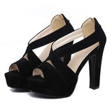 Women's Cross Strap Stilettos  Peep Toe High Heels - vmlfashion-com