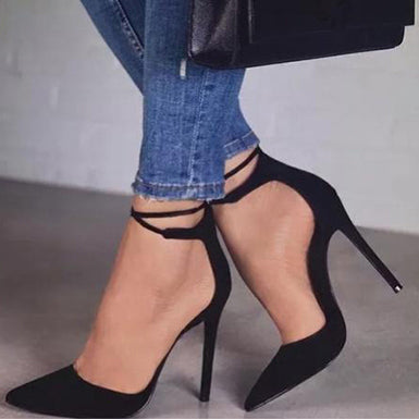 Women's Minimalist Style Stilettos Wrapped Ankle Straps - vmlfashion-com