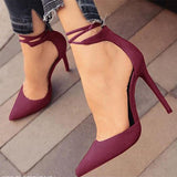 Women's Minimalist Style Stilettos Wrapped Ankle Straps - vmlfashion-com