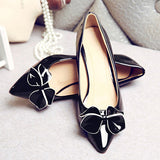 Women's Patent Leather Kitten Heels Pointed Toes Heels - vmlfashion-com