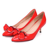 Women's Patent Leather Kitten Heels Pointed Toes Heels - vmlfashion-com