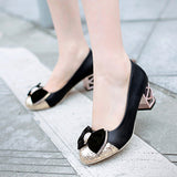 Women's Chunky Heels Pretty Bow Trim Heels - vmlfashion-com