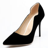 Women's Classic Stilettos 4.5" Narrow Heels Attractive Notched Openings - vmlfashion-com