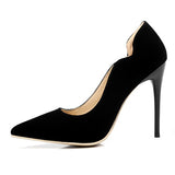 Women's Classic Stilettos 4.5" Narrow Heels Attractive Notched Openings - vmlfashion-com