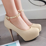 Women's Black Platform Soles High Heels shoes - vmlfashion-com