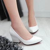 Women's Slip on Slipper Style Shoes Extra Wide Chunky Heels - vmlfashion-com