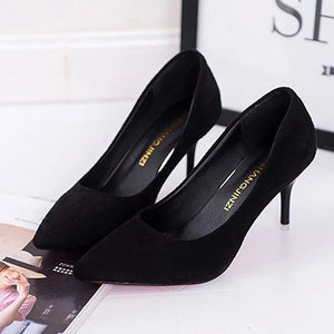 Women"s Micro Skinny Sleek Heeled Pumps - vmlfashion-com