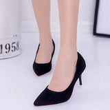 Women"s Micro Skinny Sleek Heeled Pumps - vmlfashion-com