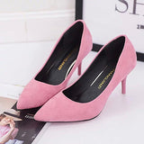 Women"s Micro Skinny Sleek Heeled Pumps - vmlfashion-com