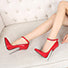 Women's High Patent Leather Shoes High Heel Shoes Metal Stiletto Heels - vmlfashion-com