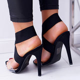 Women's Black High Heels Shoes - vmlfashion-com