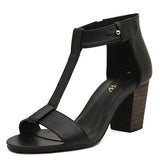 Women's Open Toe T Strap Heels Shoes - vmlfashion-com