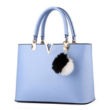 Women's hand Bag Black and White Faux Fur Keychain - vmlfashion-com