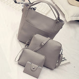 Women's 4 Pcs Bag Set Bow Handled Tote - vmlfashion-com