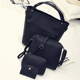 Women's 4 Pcs Bag Set Bow Handled Tote - vmlfashion-com