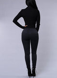 Women Sexy Black Damage Jeans - vmlfashion-com