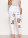 Women Black Damaged Jeans - vmlfashion-com