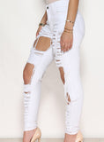 Women Black Damaged Jeans - vmlfashion-com