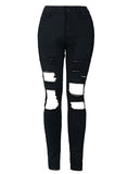 Women Black Damaged Jeans - vmlfashion-com