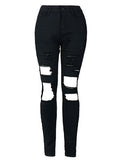 Women Black Ripp Pencel Jeans - vmlfashion-com