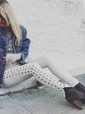 Women's Skinny Jeans  Studded Sides Black Jeans - vmlfashion-com