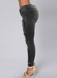 Dark Blue Faded Heavily Damaged Jeans - vmlfashion-com