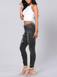 Dark Blue Faded Heavily Damaged Jeans - vmlfashion-com