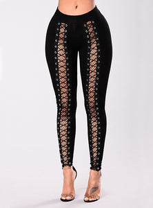 Women Sexy Black Damage Jeans - vmlfashion-com