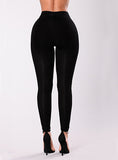 Women Sexy Black Damage Jeans - vmlfashion-com