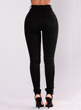 Women's Black Denim Skinny Jeans - Extreme Distressing - vmlfashion-com