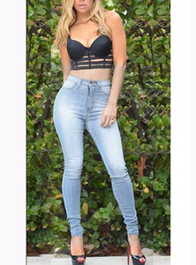 Women's Faded Blue  Jeans - vmlfashion-com