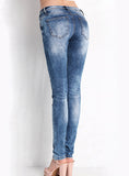 Women Dark Blue Damage Jeans - vmlfashion-com