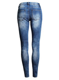 Women Dark Blue Damage Jeans - vmlfashion-com