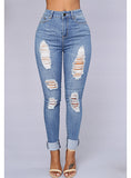 Women Damage Cutout Skinny Jeans - vmlfashion-com