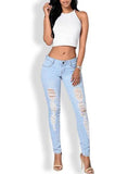 Women's Sexy Damage Blue Jeans - vmlfashion-com