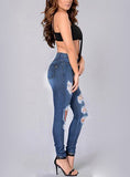 Women Damage Blue Jeans - vmlfashion-com