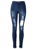 Women Blue Heavily Damaged Jeans - vmlfashion-com