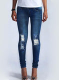 Women Stretch Jeans with Slit Knees Damage - vmlfashion-com