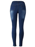 Women Stretch Jeans with Slit Knees Damage - vmlfashion-com