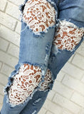 Women's Sexy Extreme Blue Flower Jeans - vmlfashion-com