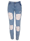 Women's Sexy Extreme Blue Flower Jeans - vmlfashion-com