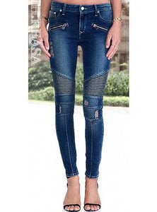 Women Blue Pencil Jeans  Blue / Worn Look - vmlfashion-com