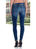 Women Blue Pencil Jeans  Blue / Worn Look - vmlfashion-com