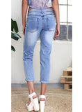 Women Blue Heavily Damaged Jeans Light Blue - vmlfashion-com