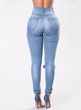 Women Sexy Style Blue Damage Jeans - vmlfashion-com