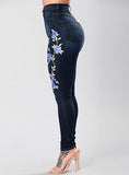 Women  Flower Printed Jeans - vmlfashion-com