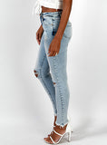 Women Light Blue Skinny Jeans - vmlfashion-com